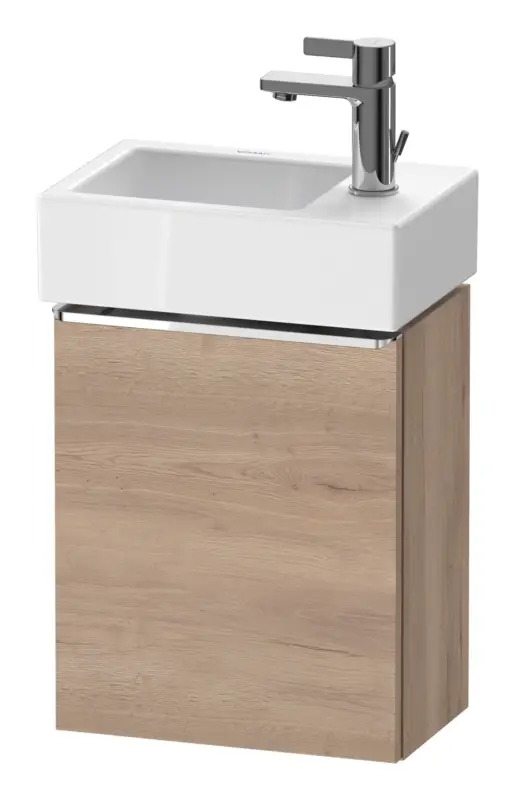 Neue Ware Duravit D-Neo Waschtischunterschrank mit 1 Tür Anschlag rechts Griff Chrom Hochglanz 364 x 440 x 222 mm - Eiche Marmoriert Matt