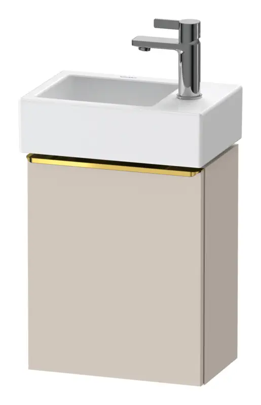 Preiswert Duravit D-Neo Waschtischunterschrank mit 1 Tür Anschlag rechts Griff Gold Poliert 364 x 440 x 222 mm - Taupe Matt