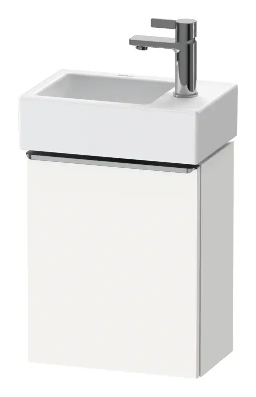 Expressversand Duravit D-Neo Waschtischunterschrank mit 1 Tür Anschlag rechts Griff Edelstahl Gebürstet 364 x 440 x 222 mm - Weiß Matt