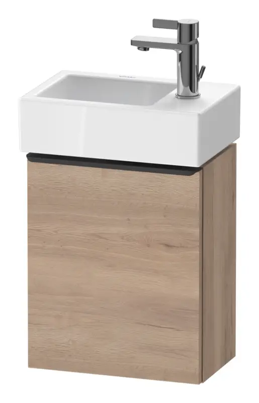 Sonderaktion Duravit D-Neo Waschtischunterschrank mit 1 Tür Anschlag rechts Griff Diamantschwarz Matt 364 x 440 x 222 mm - Eiche Marmoriert Matt