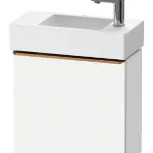 Angebot Duravit D-Neo Waschtischunterschrank mit 1 Tür Anschlag links Griff Bronze Gebürstet 484 x 440 x 222 mm - Weiß Matt