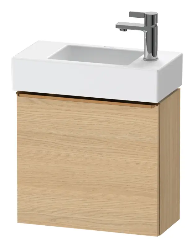 Garantierte Lieferung Duravit D-Neo Waschtischunterschrank mit 1 Tür Anschlag links Griff Bronze Gebürstet 484 x 440 x 222 mm - Eiche Natur Matt
