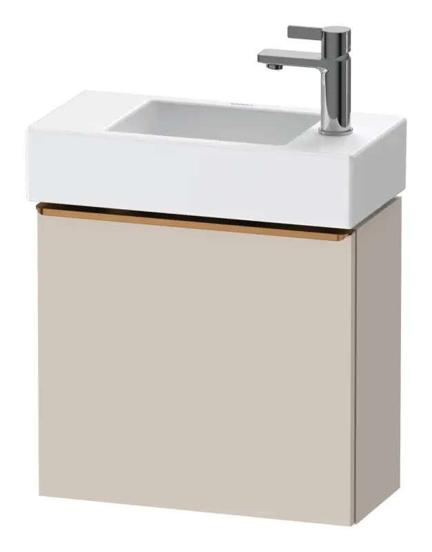 Markenware Duravit D-Neo Waschtischunterschrank mit 1 Tür Anschlag links Griff Bronze Gebürstet 484 x 440 x 222 mm - Taupe Matt