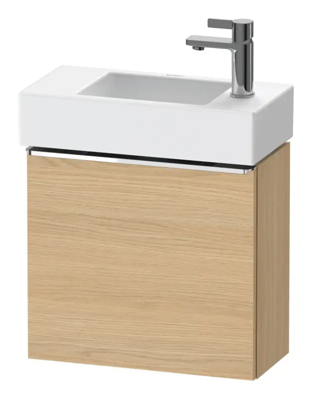 Duravit D-Neo Waschtischunterschrank mit 1 Tür Anschlag links Griff Chrom Hochglanz 484 x 440 x 222 mm - Eiche Natur Matt Begrenztes Angebot