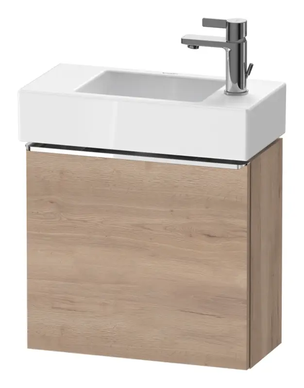 Duravit D-Neo Waschtischunterschrank mit 1 Tür Anschlag rechts Griff Chrom Hochglanz 484 x 440 x 222 mm - Eiche Marmoriert Matt Abverkauf