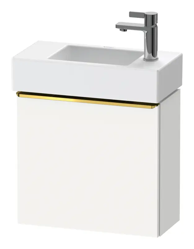 Duravit D-Neo Waschtischunterschrank mit 1 Tür Anschlag rechts Griff Gold Poliert 484 x 440 x 222 mm - Weiß Matt Markenware