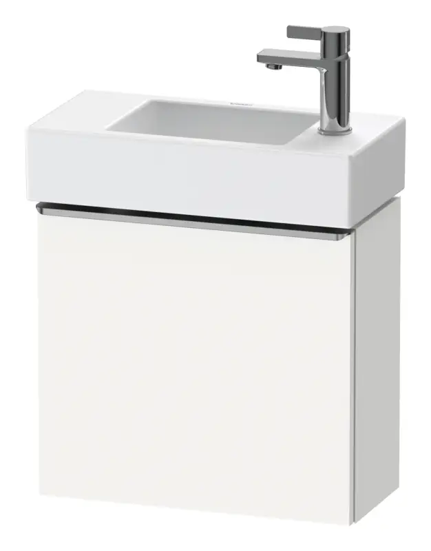 Duravit D-Neo Waschtischunterschrank mit 1 Tür Anschlag rechts Griff Edelstahl Gebürstet 484 x 440 x 222 mm - Weiß Matt Begrenztes Angebot
