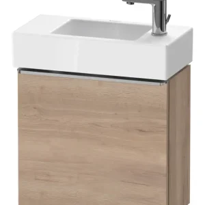 Versand Am Gleichen Tag Duravit D-Neo Waschtischunterschrank mit 1 Tür Anschlag rechts Griff Edelstahl Gebürstet 484 x 440 x 222 mm - Eiche Marmoriert Matt