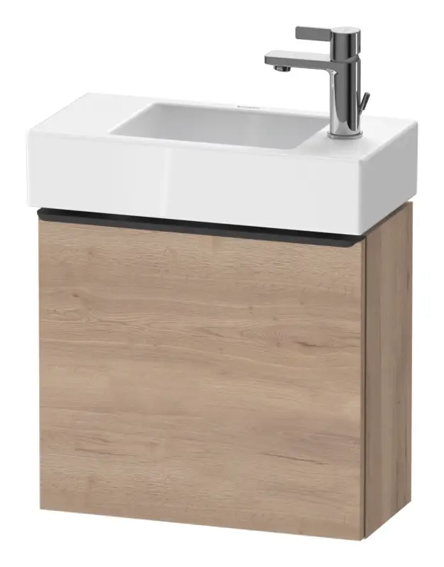 Duravit D-Neo Waschtischunterschrank mit 1 Tür Anschlag rechts Griff Diamantschwarz Matt 484 x 440 x 222 mm - Eiche Marmoriert Matt Top-Angebot