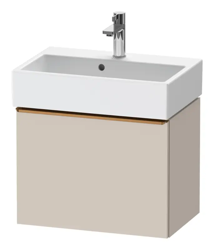 Must-Have Duravit D-Neo Waschtischunterschrank mit 1 Auszug Griff Bronze Gebürstet 584 x 440 x 372 mm - Taupe Matt