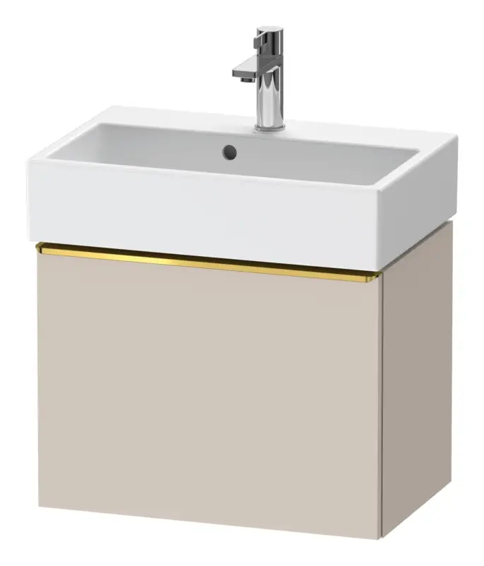 Nur Für Kurze Zeit Duravit D-Neo Waschtischunterschrank mit 1 Auszug Griff Gold Poliert 584 x 440 x 372 mm - Taupe Matt