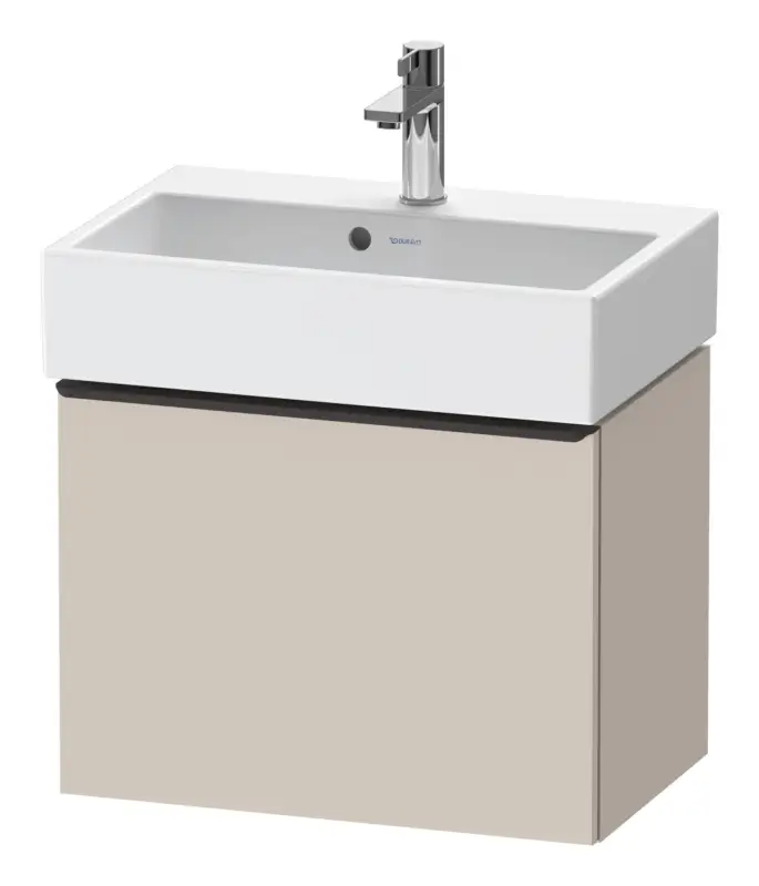 Must-Have Duravit D-Neo Waschtischunterschrank mit 1 Auszug Griff Diamantschwarz Matt 584 x 440 x 372 mm - Taupe Matt