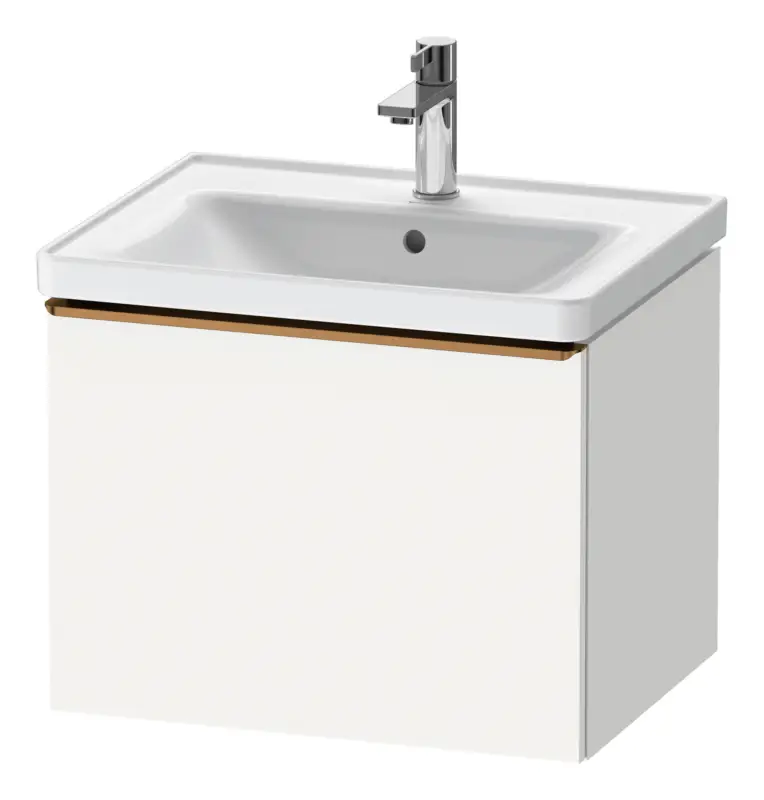 Letzte Chance Duravit D-Neo Waschtischunterschrank mit 1 Auszug Griff Bronze Gebürstet 584 x 440 x 452 mm - Weiß Matt