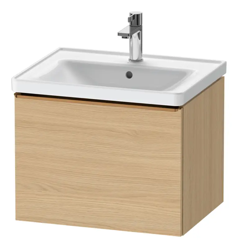 Duravit D-Neo Waschtischunterschrank mit 1 Auszug Griff Bronze Gebürstet 584 x 440 x 452 mm - Eiche Natur Matt Online Kaufen