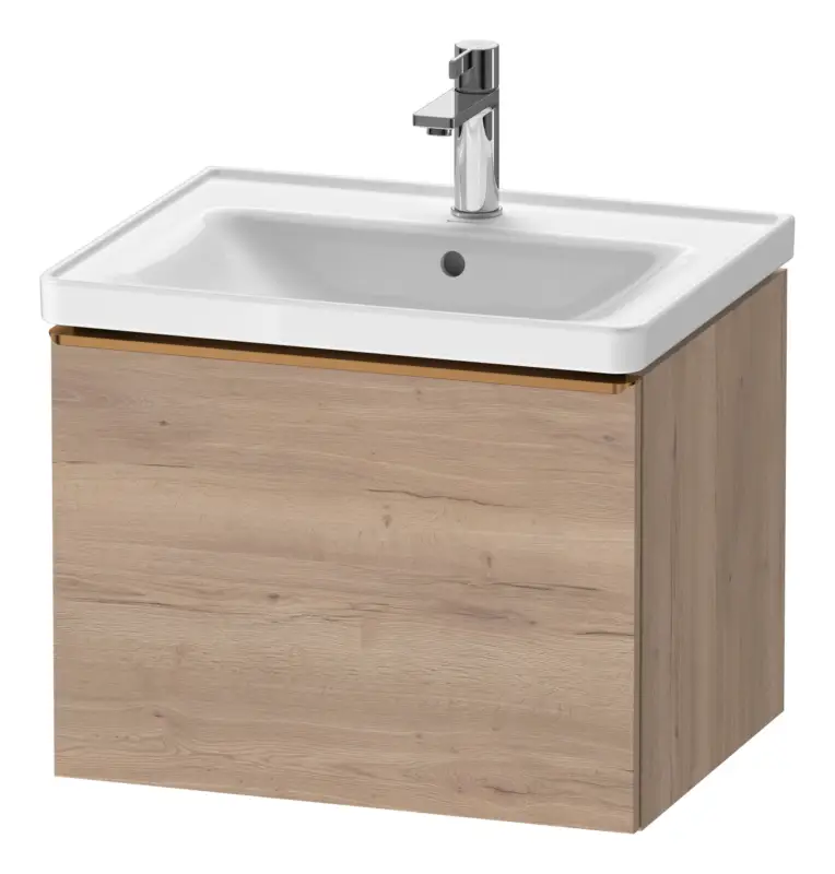 Markenprodukt Duravit D-Neo Waschtischunterschrank mit 1 Auszug Griff Bronze Gebürstet 584 x 440 x 452 mm - Eiche Marmoriert Matt