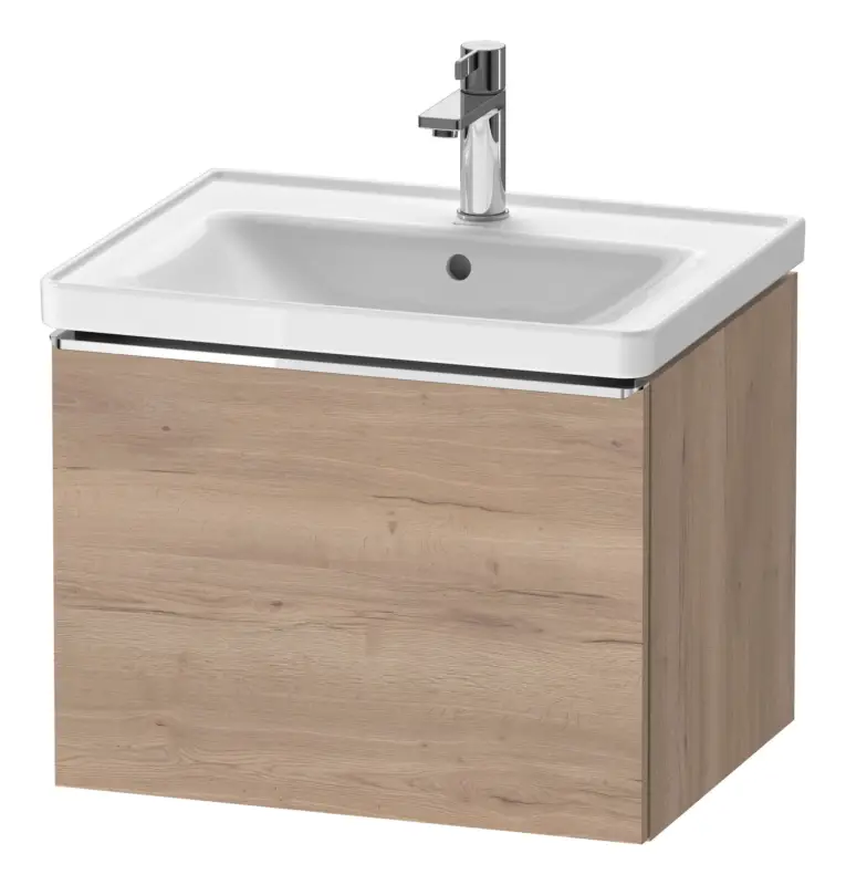 Duravit D-Neo Waschtischunterschrank mit 1 Auszug Griff Chrom Hochglanz 584 x 440 x 452 mm - Eiche Marmoriert Matt Echt