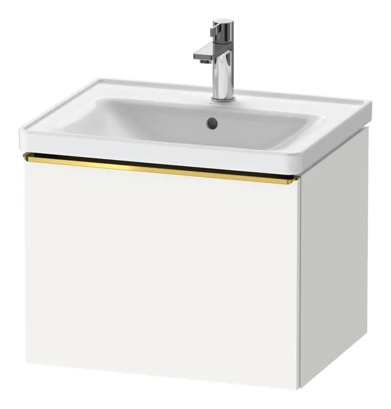 Heißes Angebot Duravit D-Neo Waschtischunterschrank mit 1 Auszug Griff Gold Poliert 584 x 440 x 452 mm - Weiß Matt