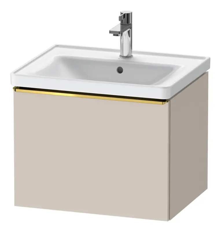 Duravit D-Neo Waschtischunterschrank mit 1 Auszug Griff Gold Poliert 584 x 440 x 452 mm - Taupe Matt Sonderangebot
