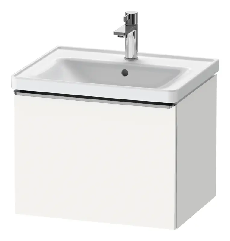 Duravit D-Neo Waschtischunterschrank mit 1 Auszug Griff Edelstahl Gebürstet 584 x 440 x 452 mm - Weiß Matt Preisknaller
