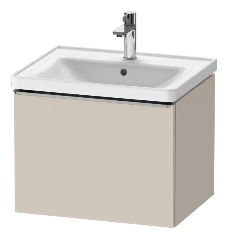 Jetzt Kaufen Duravit D-Neo Waschtischunterschrank mit 1 Auszug Griff Edelstahl Gebürstet 584 x 440 x 452 mm - Taupe Matt
