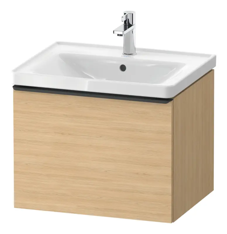 Nur Für Kurze Zeit Duravit D-Neo Waschtischunterschrank mit 1 Auszug Griff Diamantschwarz Matt 584 x 440 x 452 mm - Eiche Natur Matt