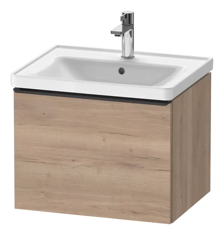 Duravit D-Neo Waschtischunterschrank mit 1 Auszug Griff Diamantschwarz Matt 584 x 440 x 452 mm - Eiche Marmoriert Matt Top-Preis