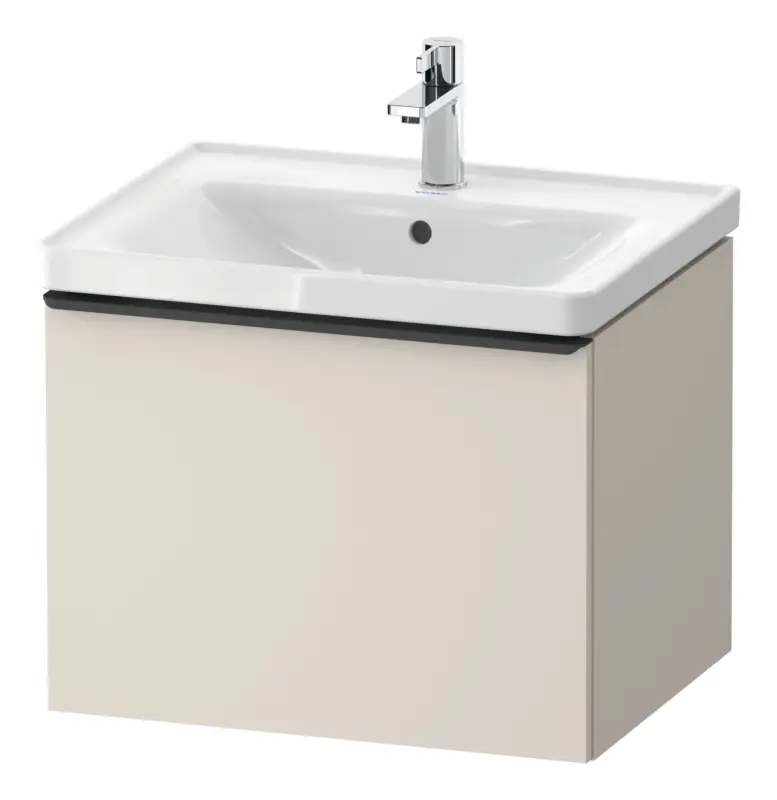 Neu Im Sortiment Duravit D-Neo Waschtischunterschrank mit 1 Auszug Griff Diamantschwarz Matt 584 x 440 x 452 mm - Taupe Matt