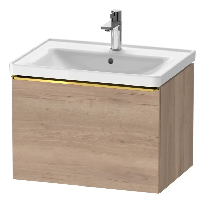 Duravit D-Neo Waschtischunterschrank mit 1 Auszug Griff Gold Poliert 634 x 440 x 452 mm - Eiche Marmoriert Matt Kracherpreis