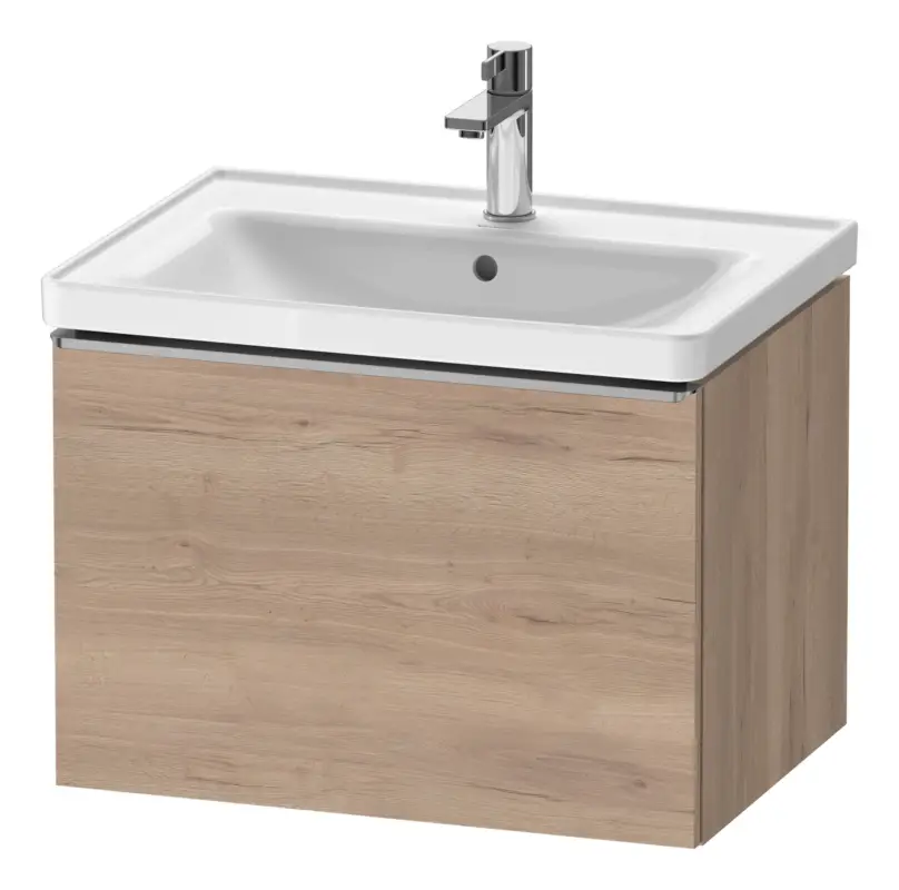 Must-Have Duravit D-Neo Waschtischunterschrank mit 1 Auszug Griff Edelstahl Gebürstet 634 x 440 x 452 mm - Eiche Marmoriert Matt