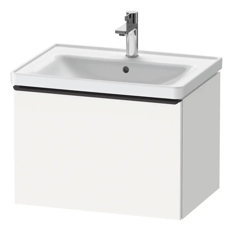 Ausverkauf Duravit D-Neo Waschtischunterschrank mit 1 Auszug Griff Diamantschwarz Matt 634 x 440 x 452 mm - Weiß Matt