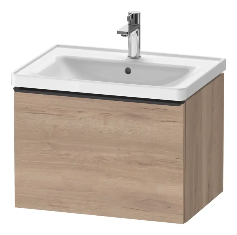 Duravit D-Neo Waschtischunterschrank mit 1 Auszug Griff Diamantschwarz Matt 634 x 440 x 452 mm - Eiche Marmoriert Matt Wochenendangebot