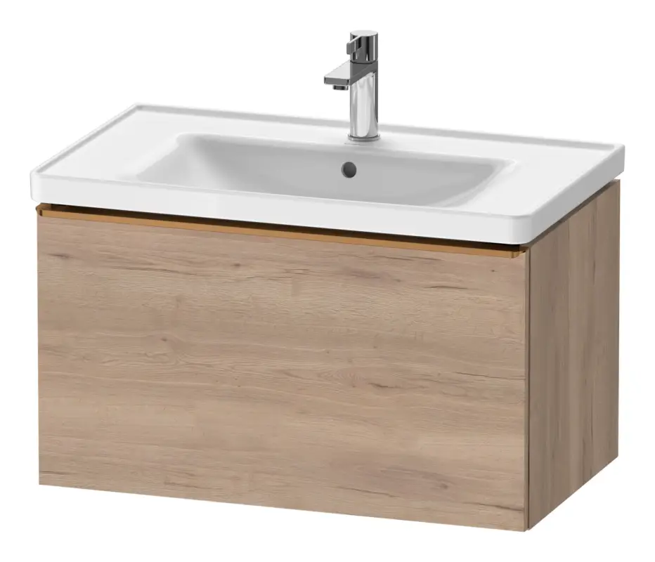 Duravit D-Neo Waschtischunterschrank mit 1 Auszug Griff Bronze Gebürstet 784 x 440 x 452 mm - Eiche Marmoriert Matt Expressversand
