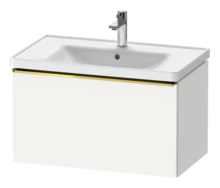 Duravit D-Neo Waschtischunterschrank mit 1 Auszug Griff Gold Poliert 784 x 440 x 452 mm - Weiß Matt Abverkauf