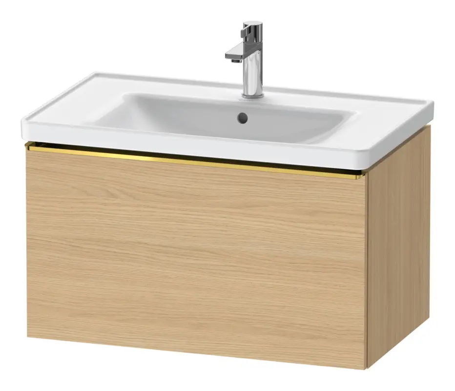 Jetzt Bestellen Duravit D-Neo Waschtischunterschrank mit 1 Auszug Griff Gold Poliert 784 x 440 x 452 mm - Eiche Natur Matt