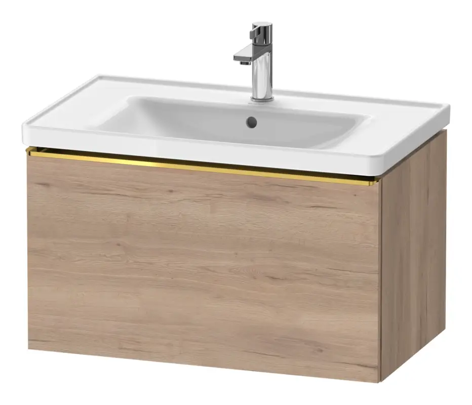 Preisknaller Duravit D-Neo Waschtischunterschrank mit 1 Auszug Griff Gold Poliert 784 x 440 x 452 mm - Eiche Marmoriert Matt