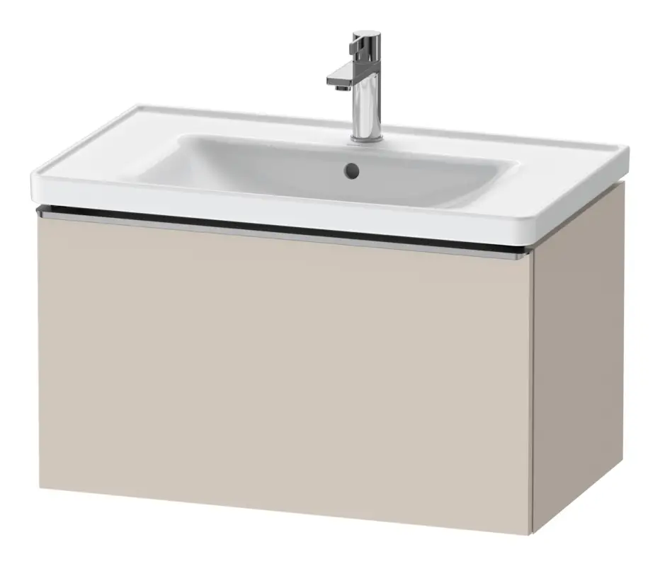 Neu Duravit D-Neo Waschtischunterschrank mit 1 Auszug Griff Edelstahl Gebürstet 784 x 440 x 452 mm - Taupe Matt