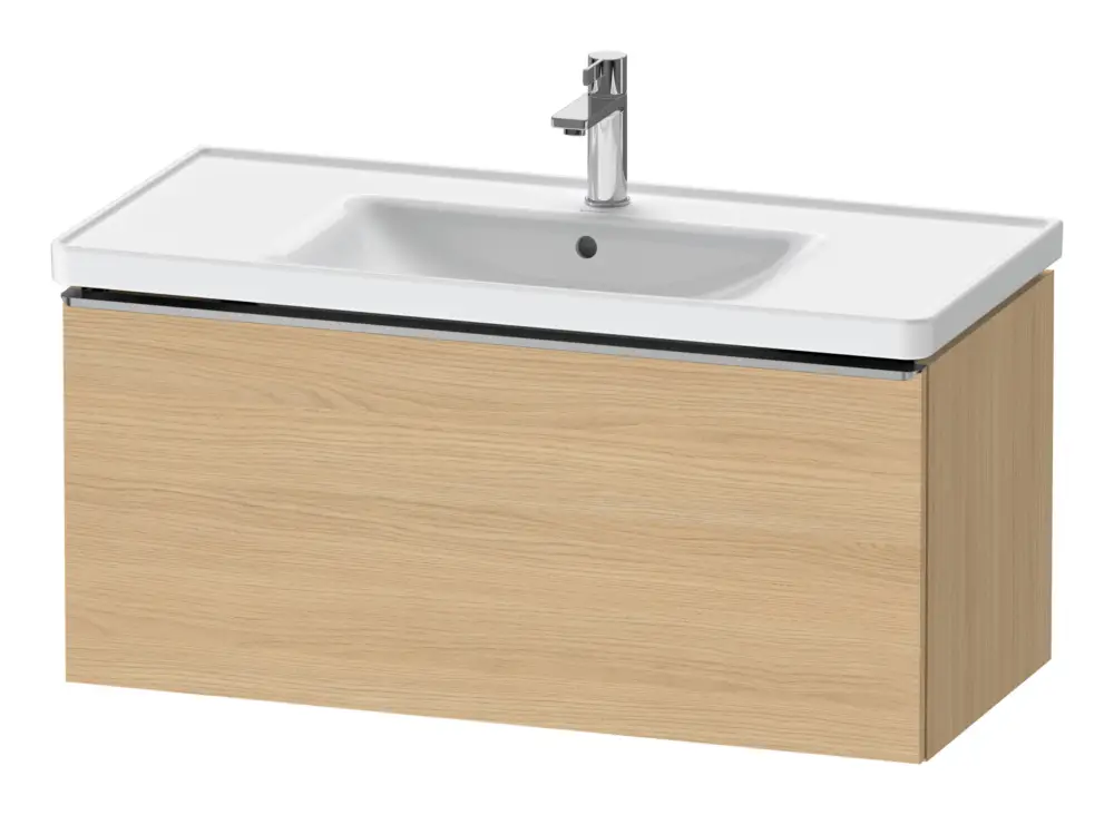 Nur Heute Duravit D-Neo Waschtischunterschrank mit 1 Auszug Griff Edelstahl Gebürstet 984 x 440 x 452 mm - Eiche Natur Matt