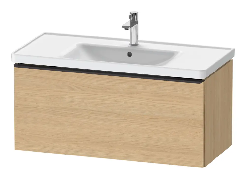 Duravit D-Neo Waschtischunterschrank mit 1 Auszug Griff Diamantschwarz Matt 984 x 440 x 452 mm - Eiche Natur Matt Kracherpreis