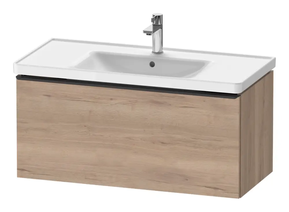Schnäppchen Duravit D-Neo Waschtischunterschrank mit 1 Auszug Griff Diamantschwarz Matt 984 x 440 x 452 mm - Eiche Marmoriert Matt
