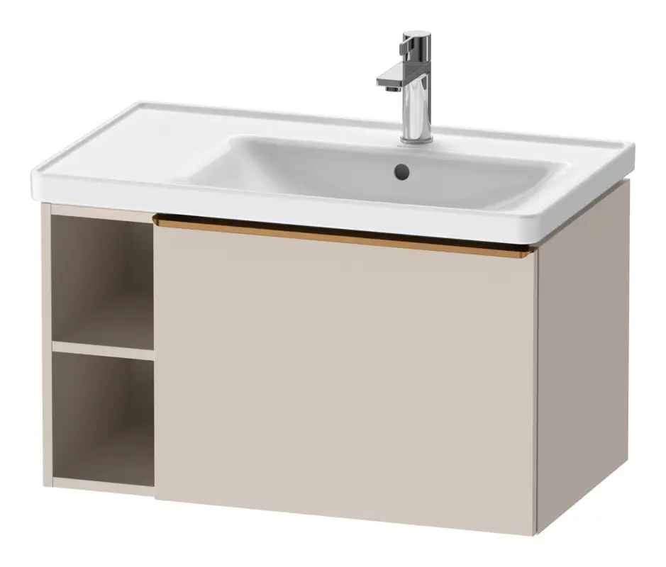 Preisknaller Duravit D-Neo Waschtischunterschrank mit 1 Auszug und 2 Fächern links Griff Bronze Gebürstet 784 x 440 x 452 mm - Taupe Matt
