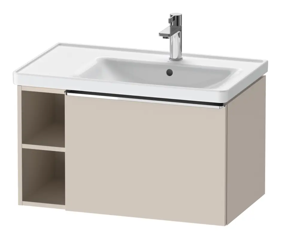 Duravit D-Neo Waschtischunterschrank mit 1 Auszug und 2 Fächern links Griff Chrom Hochglanz 784 x 440 x 452 mm - Taupe Matt Angebot