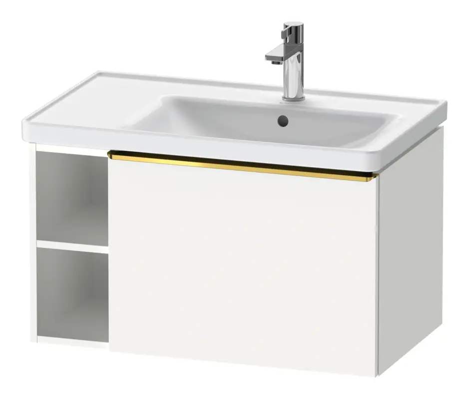 Duravit D-Neo Waschtischunterschrank mit 1 Auszug und 2 Fächern links Griff Gold Poliert 784 x 440 x 452 mm - Weiß Matt Heißes Angebot