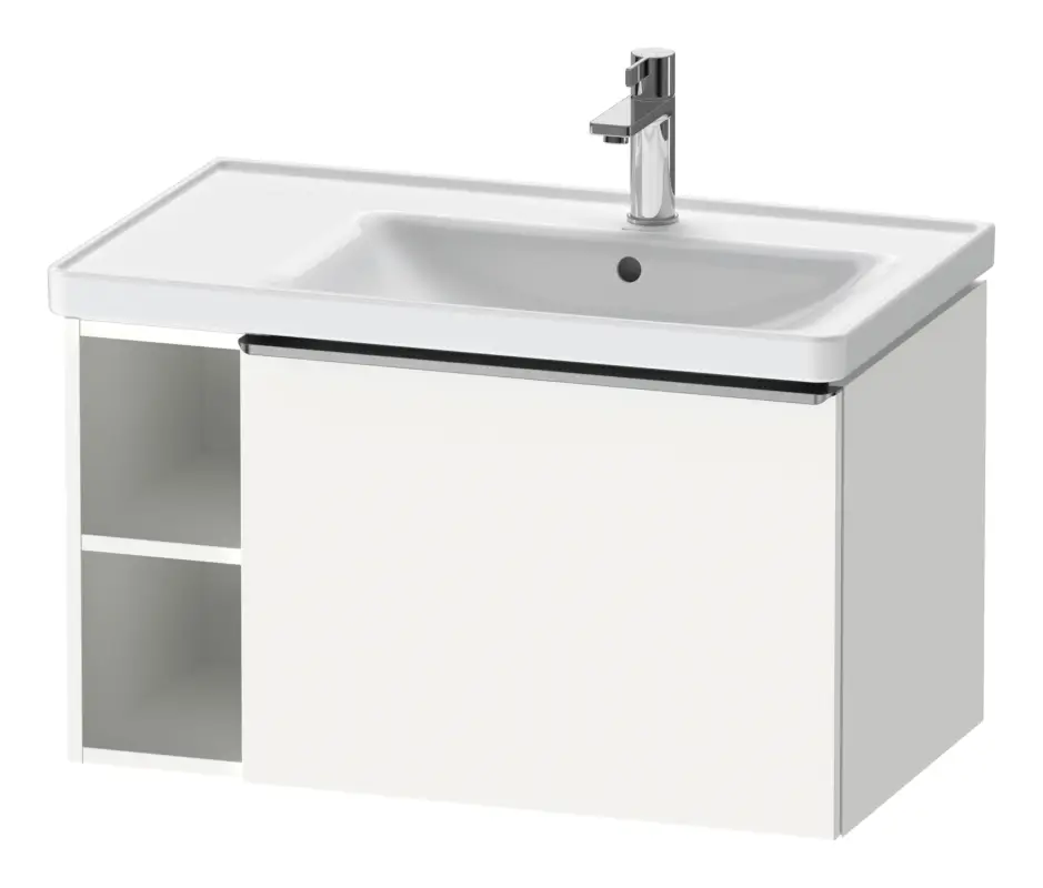 Duravit D-Neo Waschtischunterschrank mit 1 Auszug und 2 Fächern links Griff Edelstahl Gebürstet 784 x 440 x 452 mm - Weiß Matt Must-Have