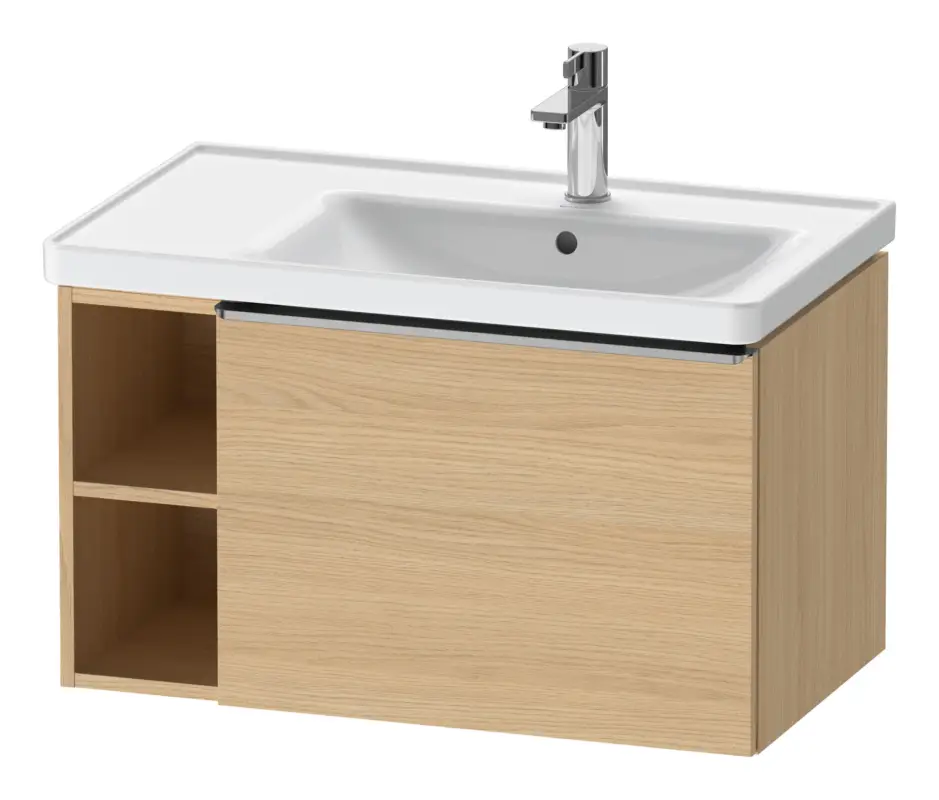 Preis Gesenkt Duravit D-Neo Waschtischunterschrank mit 1 Auszug und 2 Fächern links Griff Edelstahl Gebürstet 784 x 440 x 452 mm - Eiche Natur Matt