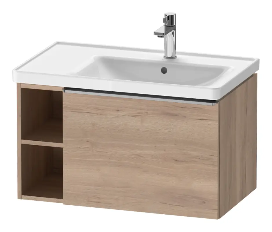 Duravit D-Neo Waschtischunterschrank mit 1 Auszug und 2 Fächern links Griff Edelstahl Gebürstet 784 x 440 x 452 mm - Eiche Marmoriert Matt Saisonangebot