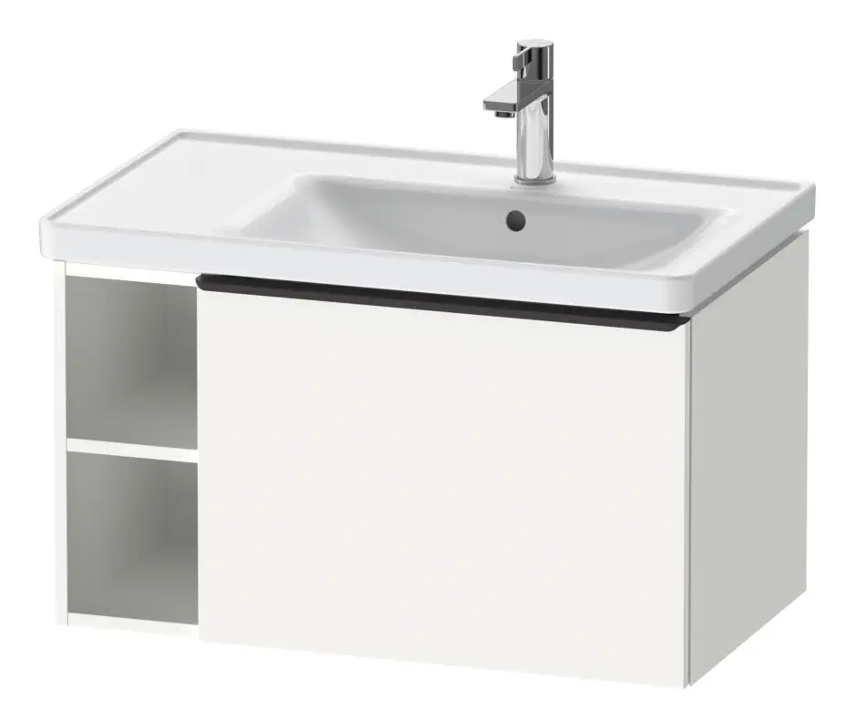 Duravit D-Neo Waschtischunterschrank mit 1 Auszug und 2 Fächern links Griff Diamantschwarz Matt 784 x 440 x 452 mm - Weiß Matt Geprüft
