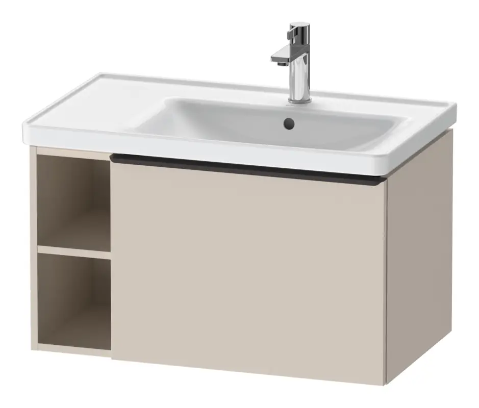 Duravit D-Neo Waschtischunterschrank mit 1 Auszug und 2 Fächern links Griff Diamantschwarz Matt 784 x 440 x 452 mm - Taupe Matt Versand Am Gleichen Tag