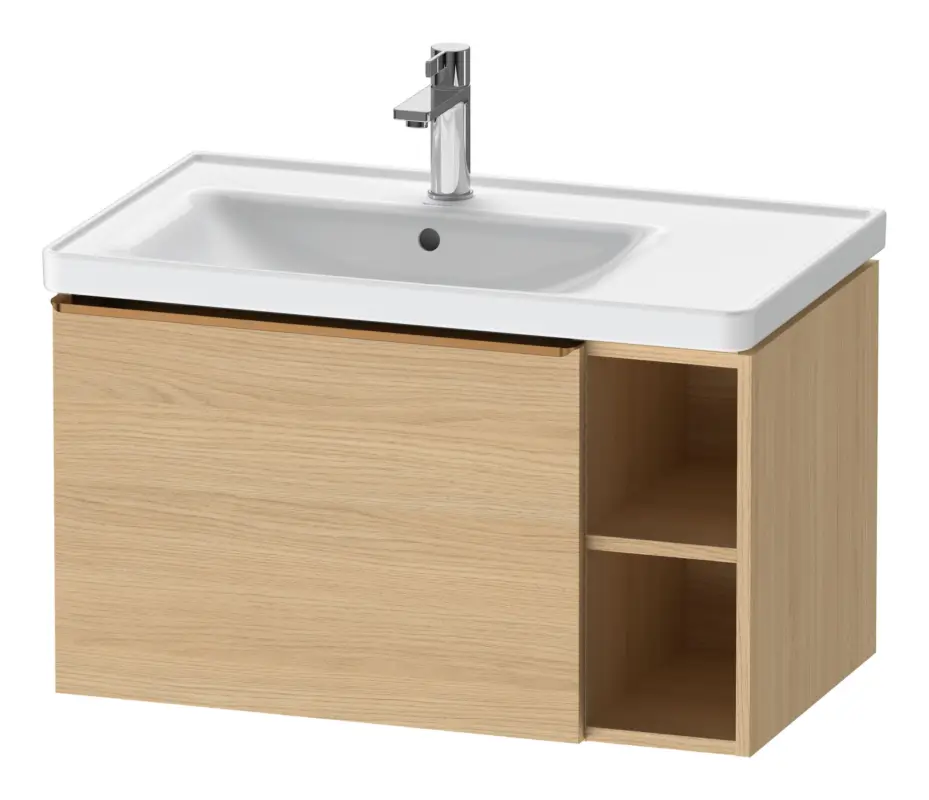 Duravit D-Neo Waschtischunterschrank mit 1 Auszug und 2 Fächern rechts Griff Bronze Gebürstet 784 x 440 x 452 mm - Eiche Natur Matt Online Kaufen