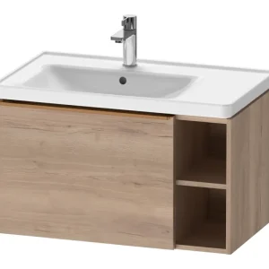 Abverkauf Duravit D-Neo Waschtischunterschrank mit 1 Auszug und 2 Fächern rechts Griff Bronze Gebürstet 784 x 440 x 452 mm - Eiche Marmoriert Matt