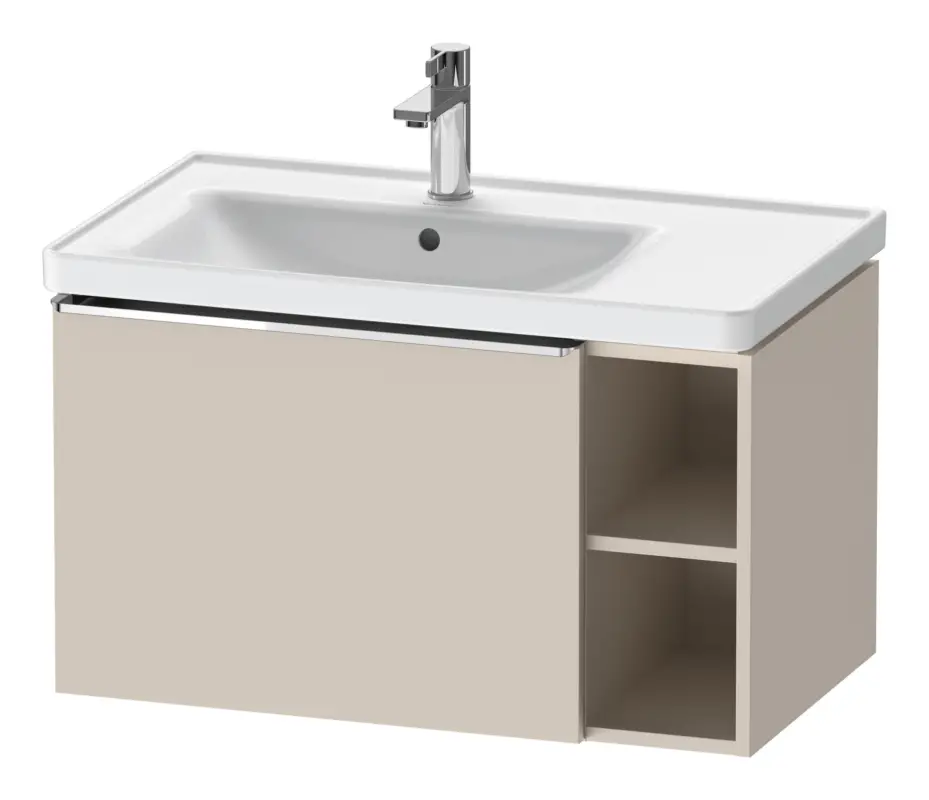 Duravit D-Neo Waschtischunterschrank mit 1 Auszug und 2 Fächern rechts Griff Chrom Hochglanz 784 x 440 x 452 mm - Taupe Matt Solange Der Vorrat Reicht